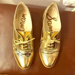 Sam Edelman gold oxfords.
